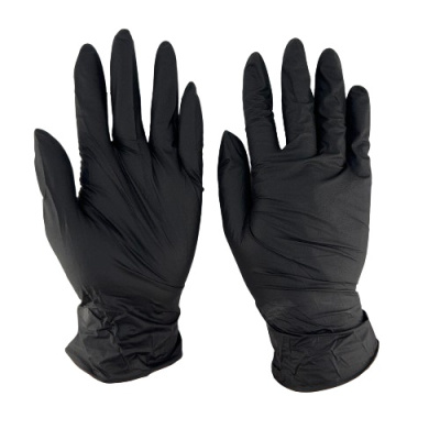 Γάντια μιας χρήσης νιτριλίου μαύρα (100 τεμ.)