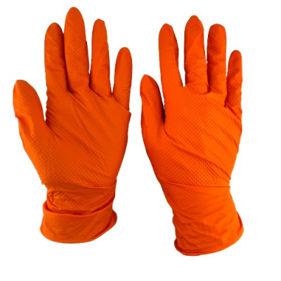 Γάντια μιας χρήσης νιτριλίου 7mil πορτοκαλί (M/L 100 τεμ. - XL 90 τεμ.)